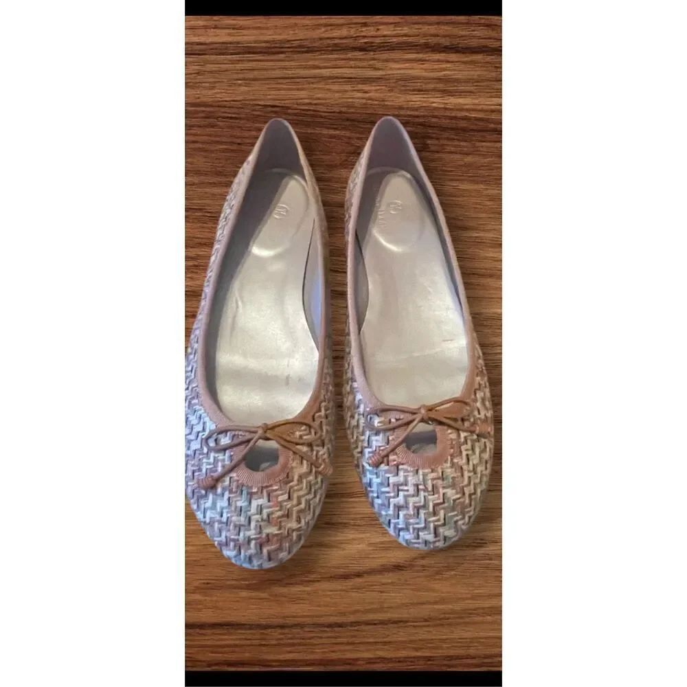 Cole Haan Womens Multicolor Slip On Woven Ballet Flat Shoes Size 8B